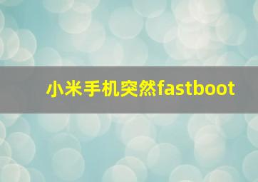 小米手机突然fastboot