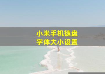 小米手机键盘字体大小设置