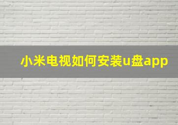 小米电视如何安装u盘app