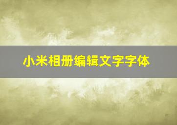 小米相册编辑文字字体