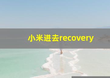 小米进去recovery