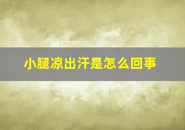 小腿凉出汗是怎么回事