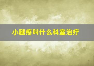 小腿疼叫什么科室治疗