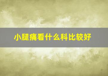 小腿痛看什么科比较好