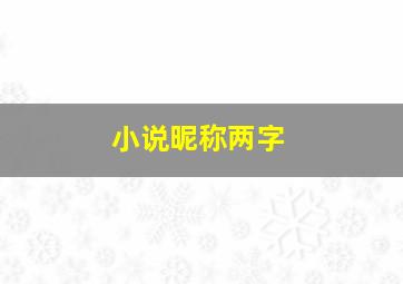 小说昵称两字