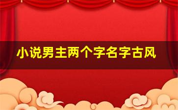 小说男主两个字名字古风