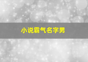 小说霸气名字男