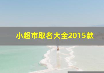 小超市取名大全2015款