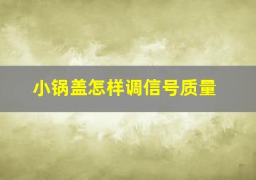 小锅盖怎样调信号质量