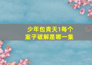 少年包青天1每个案子破解是哪一集