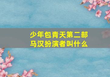 少年包青天第二部马汉扮演者叫什么