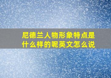 尼德兰人物形象特点是什么样的呢英文怎么说