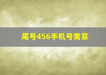 尾号456手机号寓意