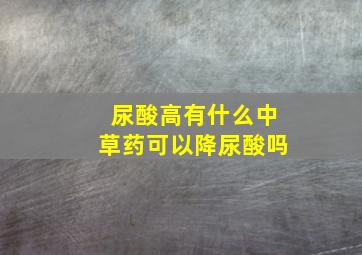 尿酸高有什么中草药可以降尿酸吗