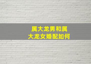 属大龙男和属大龙女婚配如何