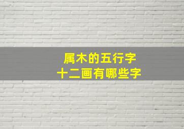 属木的五行字十二画有哪些字