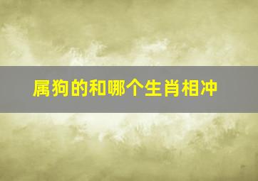 属狗的和哪个生肖相冲