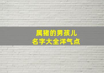 属猪的男孩儿名字大全洋气点