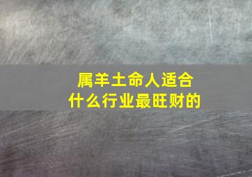 属羊土命人适合什么行业最旺财的