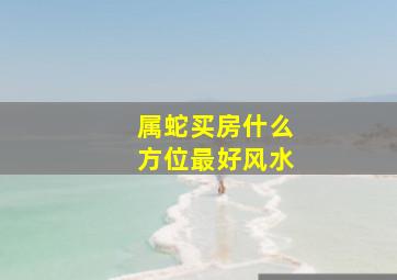 属蛇买房什么方位最好风水