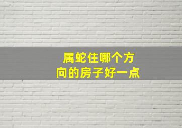 属蛇住哪个方向的房子好一点