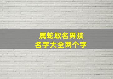 属蛇取名男孩名字大全两个字