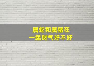 属蛇和属猪在一起财气好不好