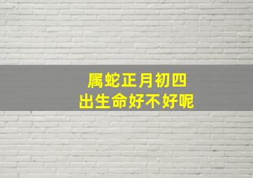 属蛇正月初四出生命好不好呢