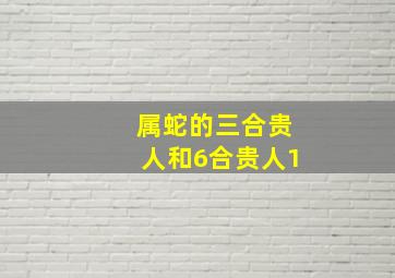 属蛇的三合贵人和6合贵人1