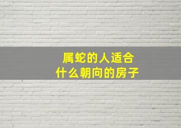 属蛇的人适合什么朝向的房子