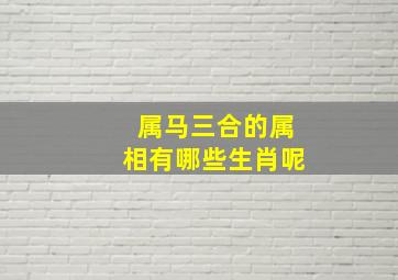 属马三合的属相有哪些生肖呢