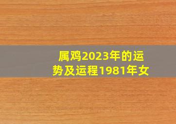 属鸡2023年的运势及运程1981年女