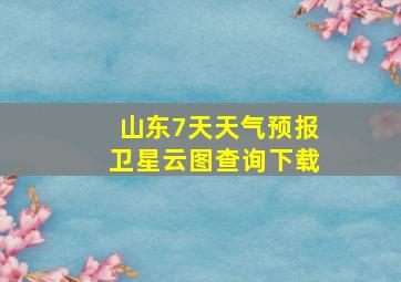 山东7天天气预报卫星云图查询下载