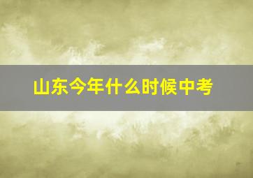 山东今年什么时候中考