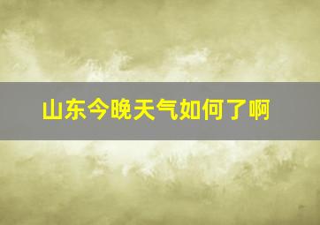 山东今晚天气如何了啊