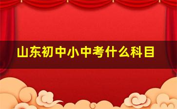 山东初中小中考什么科目