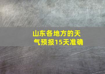 山东各地方的天气预报15天准确