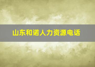 山东和诺人力资源电话