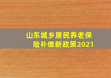 山东城乡居民养老保险补缴新政策2021