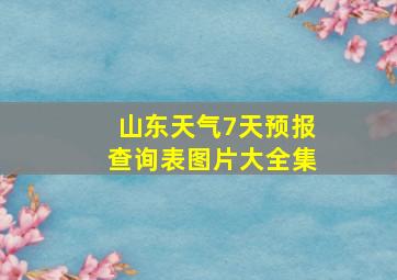 山东天气7天预报查询表图片大全集