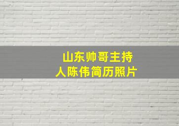 山东帅哥主持人陈伟简历照片