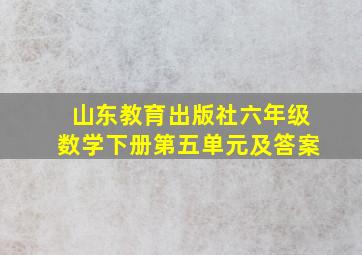 山东教育出版社六年级数学下册第五单元及答案