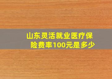 山东灵活就业医疗保险费率100元是多少