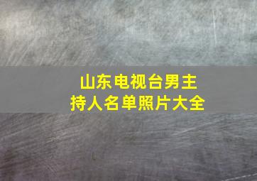 山东电视台男主持人名单照片大全