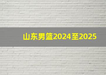 山东男篮2024至2025