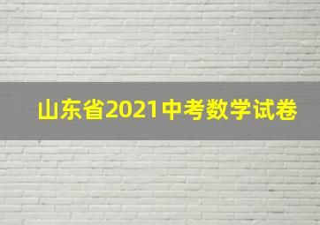 山东省2021中考数学试卷