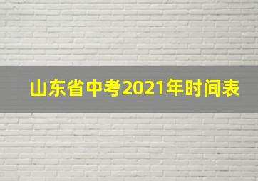 山东省中考2021年时间表