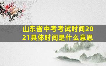 山东省中考考试时间2021具体时间是什么意思