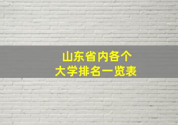 山东省内各个大学排名一览表