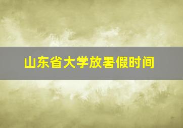 山东省大学放暑假时间